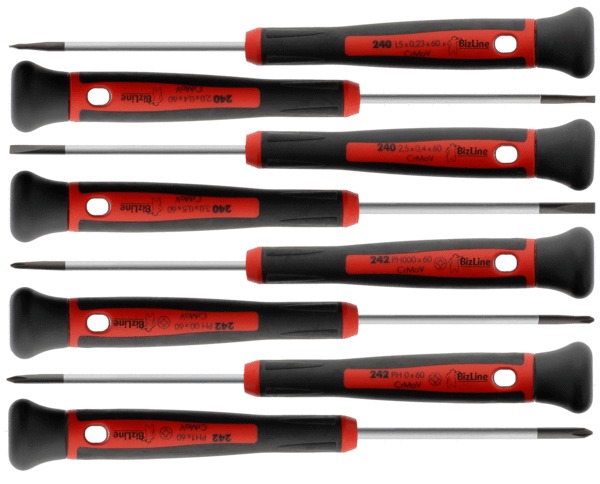 Kit of 8 electronic screwdrivers