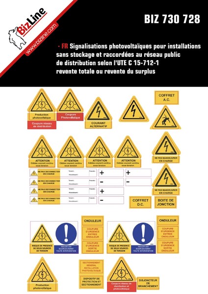 Kit de signalisations photovoltaïques