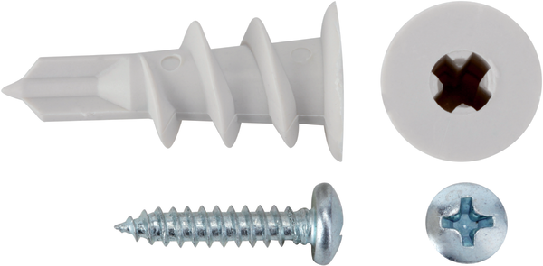 Self-drilling plaster nylon plugs